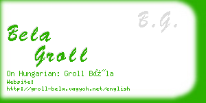 bela groll business card